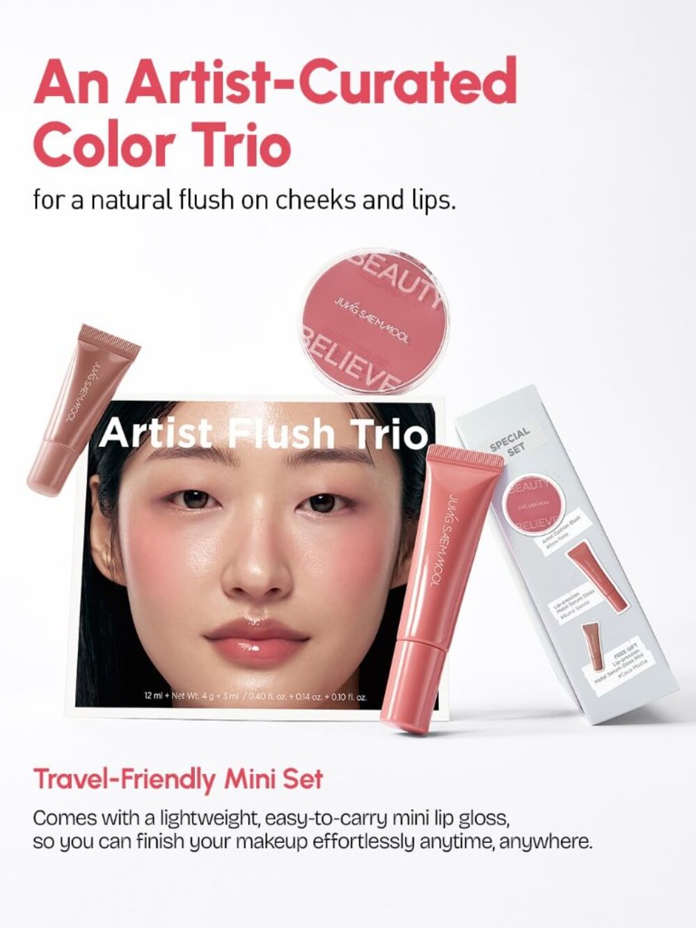 ✨New Artist Flush Trio Blush Lip Gloss Duo Soft Vintage Rose Set - Picture 2 of 8